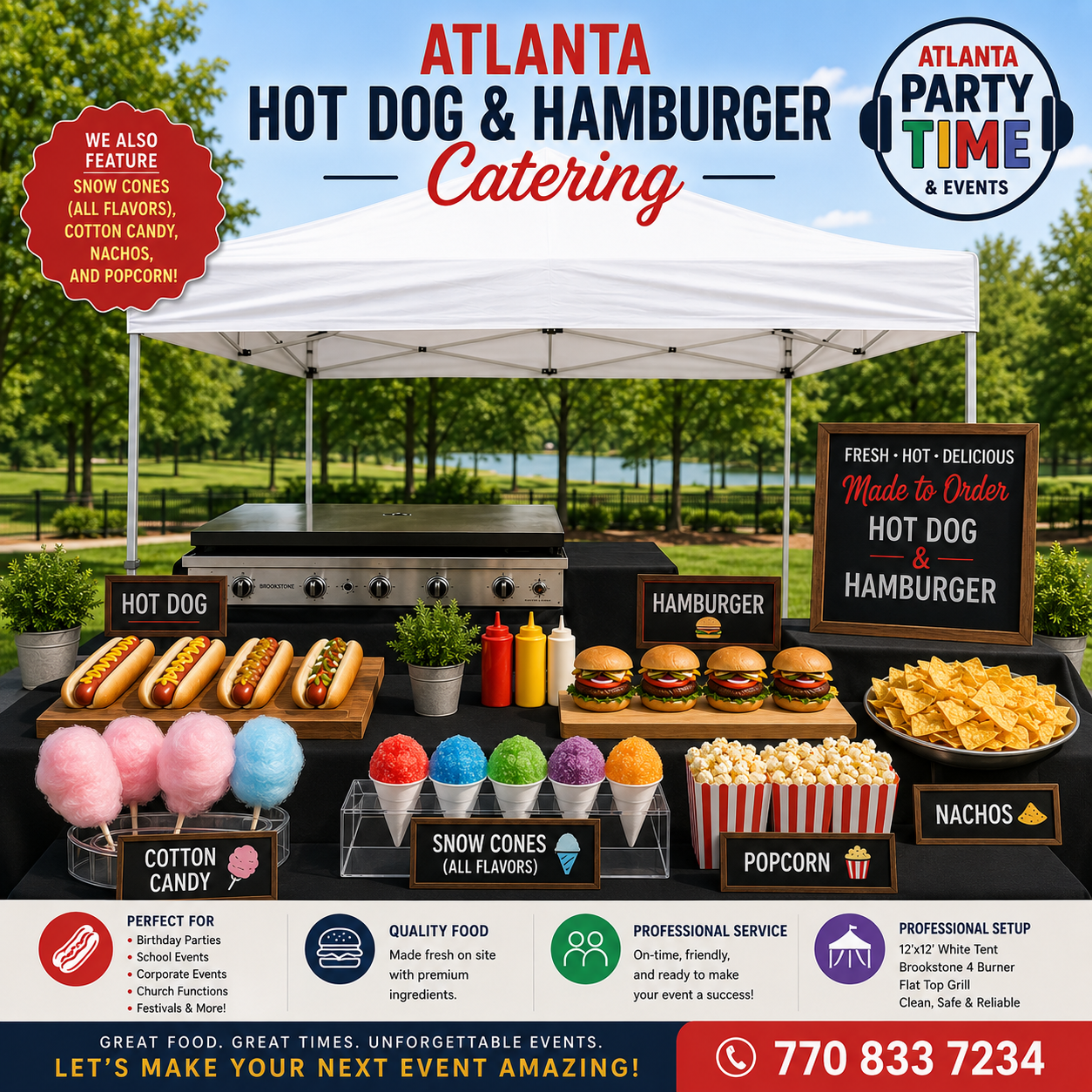 Atlanta Hot Dog and Hamburger Catering | Atlanta Party Time